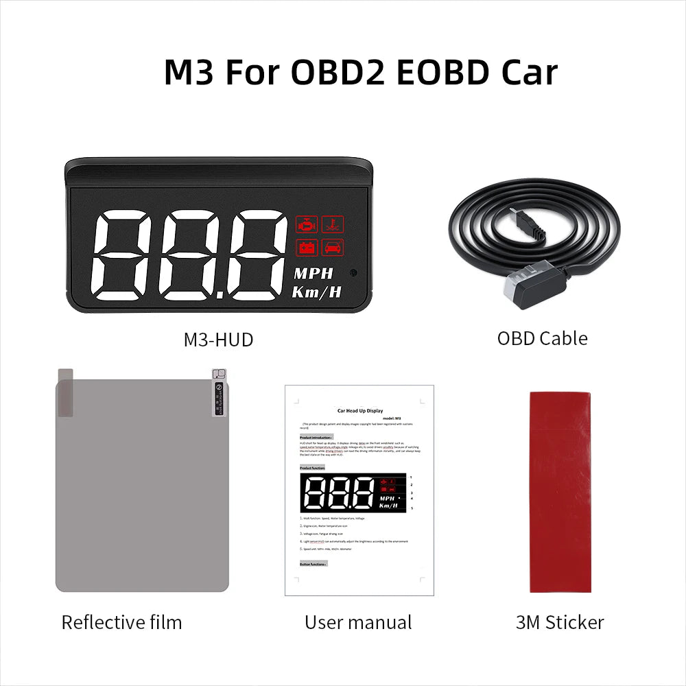 Head-Up Display Kit (OBD2 or GPS)