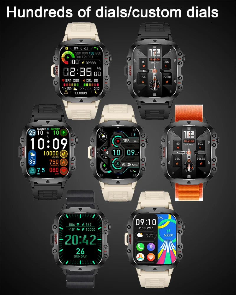 Military Style Smart Watch/ Fitness Tracker (IPHONE/ANDROID)